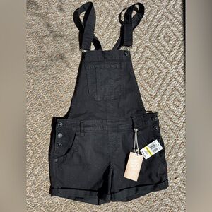 Wallflower Black Denim Overall Shorts, Summer NWT size M